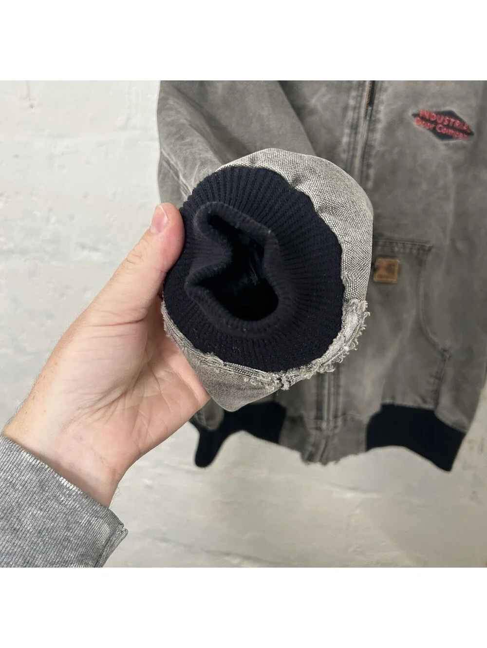Vintage Faded Carhartt Quilted Hooded Active Jacket “Black”